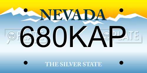 680KAP Nevada License Plate