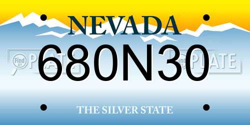 680N30 Nevada License Plate