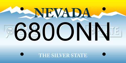 680ONN Nevada License Plate