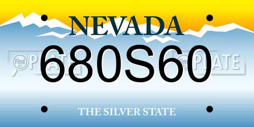 680S60 Nevada License Plate