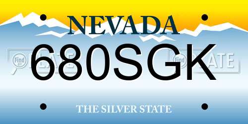 680SGK Nevada License Plate