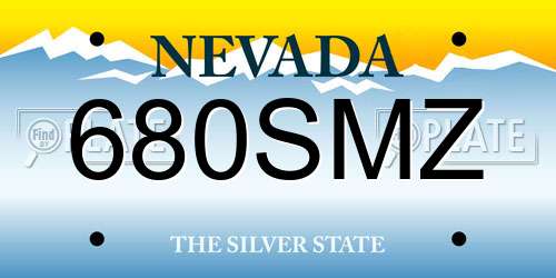 680SMZ Nevada License Plate