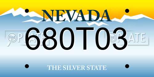 680T03 Nevada License Plate
