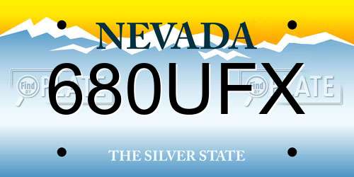 680UFX Nevada License Plate