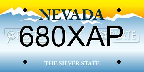 680XAP Nevada License Plate