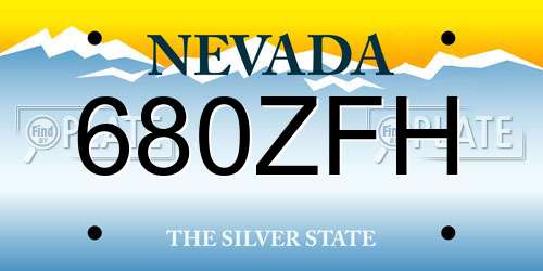 680ZFH Nevada License Plate