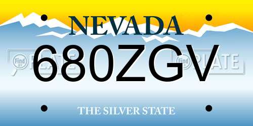 680ZGV Nevada License Plate