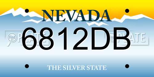 6812DB Nevada License Plate