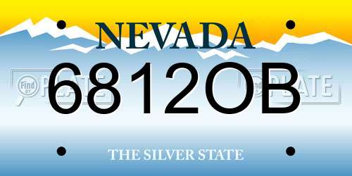 6812OB Nevada License Plate
