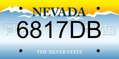 6817DB Nevada License Plate