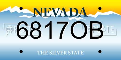 6817OB Nevada License Plate