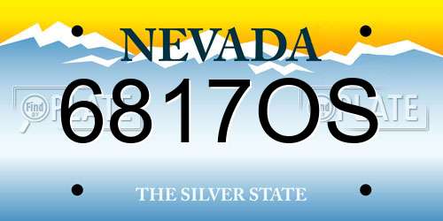 6817OS Nevada License Plate