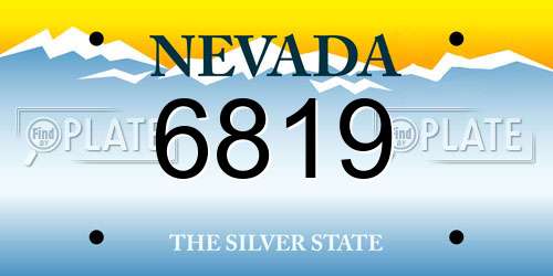 6819 Nevada License Plate