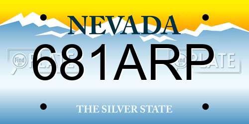 681ARP Nevada License Plate