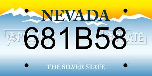 681B58 Nevada License Plate