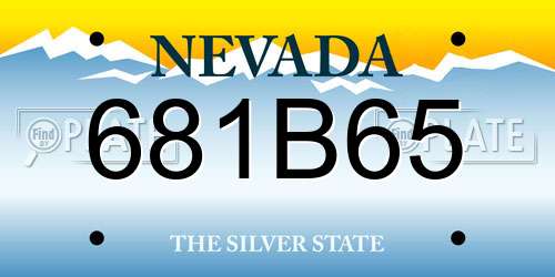 681B65 Nevada License Plate