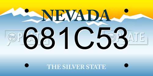681C53 Nevada License Plate