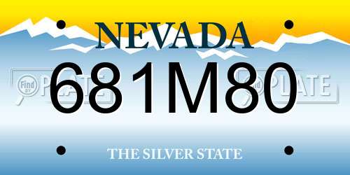 681M80 Nevada License Plate