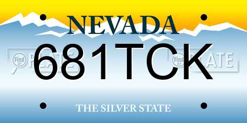 681TCK Nevada License Plate
