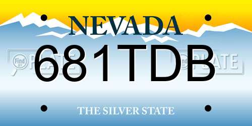 681TDB Nevada License Plate