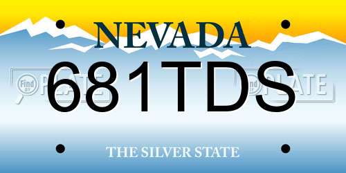 681TDS Nevada License Plate