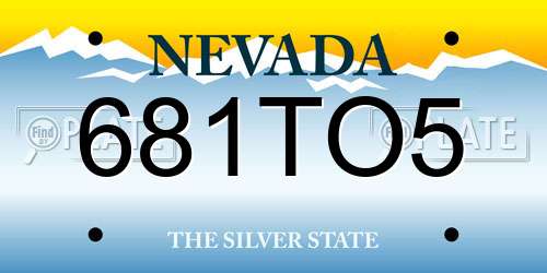 681TO5 Nevada License Plate