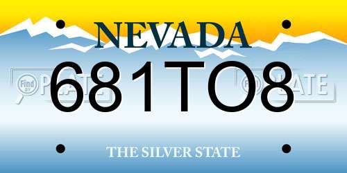 681TO8 Nevada License Plate