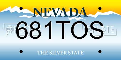 681TOS Nevada License Plate