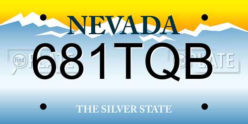681TQB Nevada License Plate