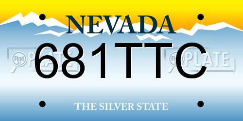 681TTC Nevada License Plate