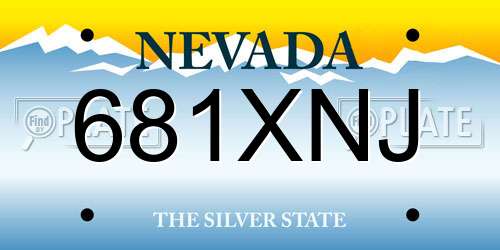 681XNJ Nevada License Plate