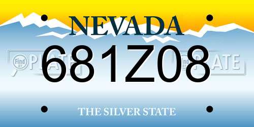 681Z08 Nevada License Plate