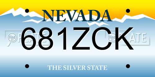 681ZCK Nevada License Plate