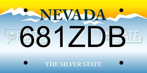 681ZDB Nevada License Plate