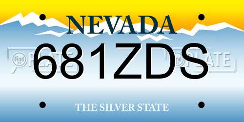 681ZDS Nevada License Plate