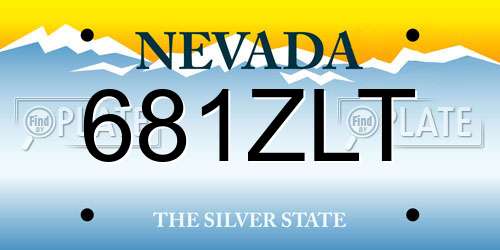 681ZLT Nevada License Plate