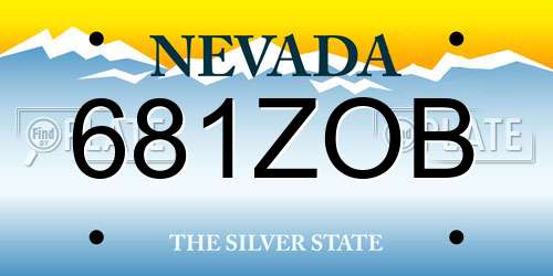681ZOB Nevada License Plate