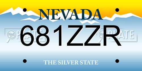 681ZZR Nevada License Plate