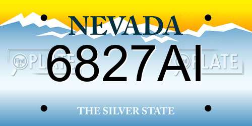 6827AI Nevada License Plate