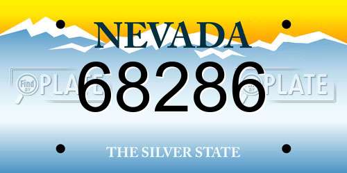 68286 Nevada License Plate
