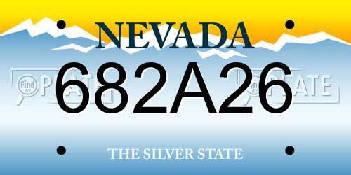 682A26 Nevada License Plate
