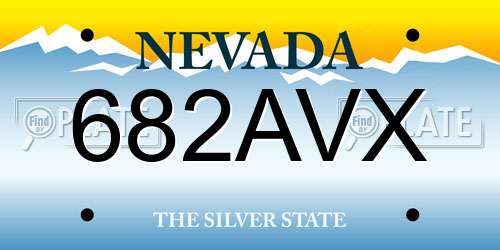 682AVX Nevada License Plate
