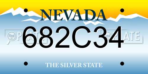 682C34 Nevada License Plate