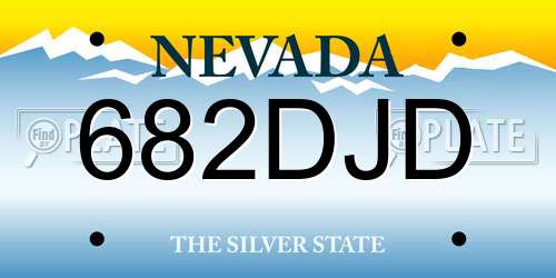 682DJD Nevada License Plate