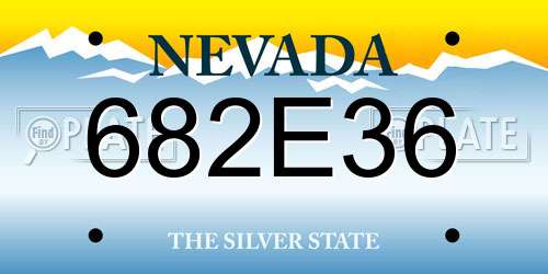 682E36 Nevada License Plate