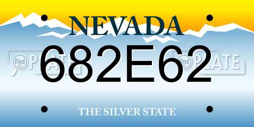 682E62 Nevada License Plate