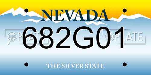 682G01 Nevada License Plate