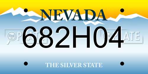 682H04 Nevada License Plate