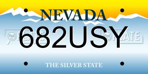 682USY Nevada License Plate