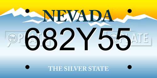 682Y55 Nevada License Plate